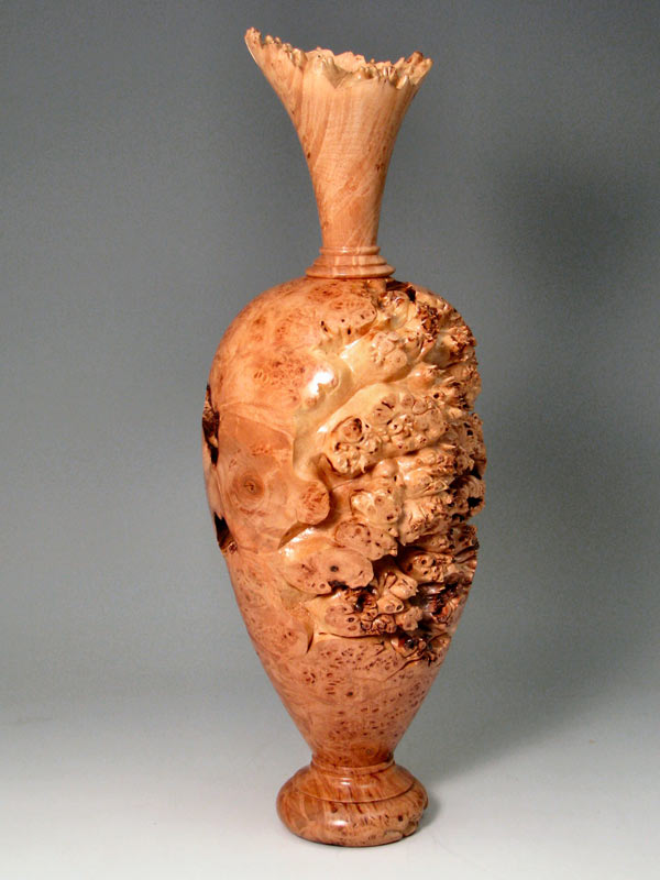 Turned Works Products Hand Crafted Burl Wood Vases, Burl Wood Bowls